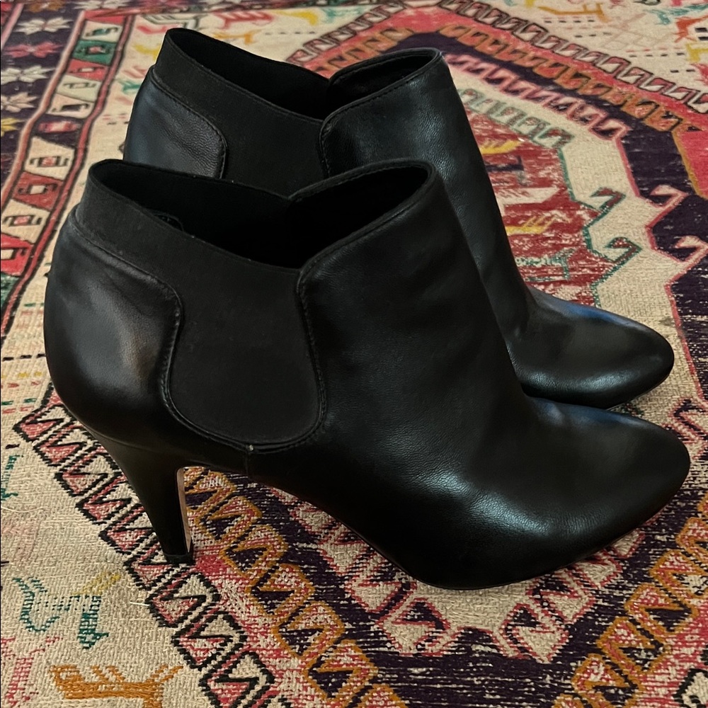 Casadei Sleek Black Ankle Booties Preowned size 6.5